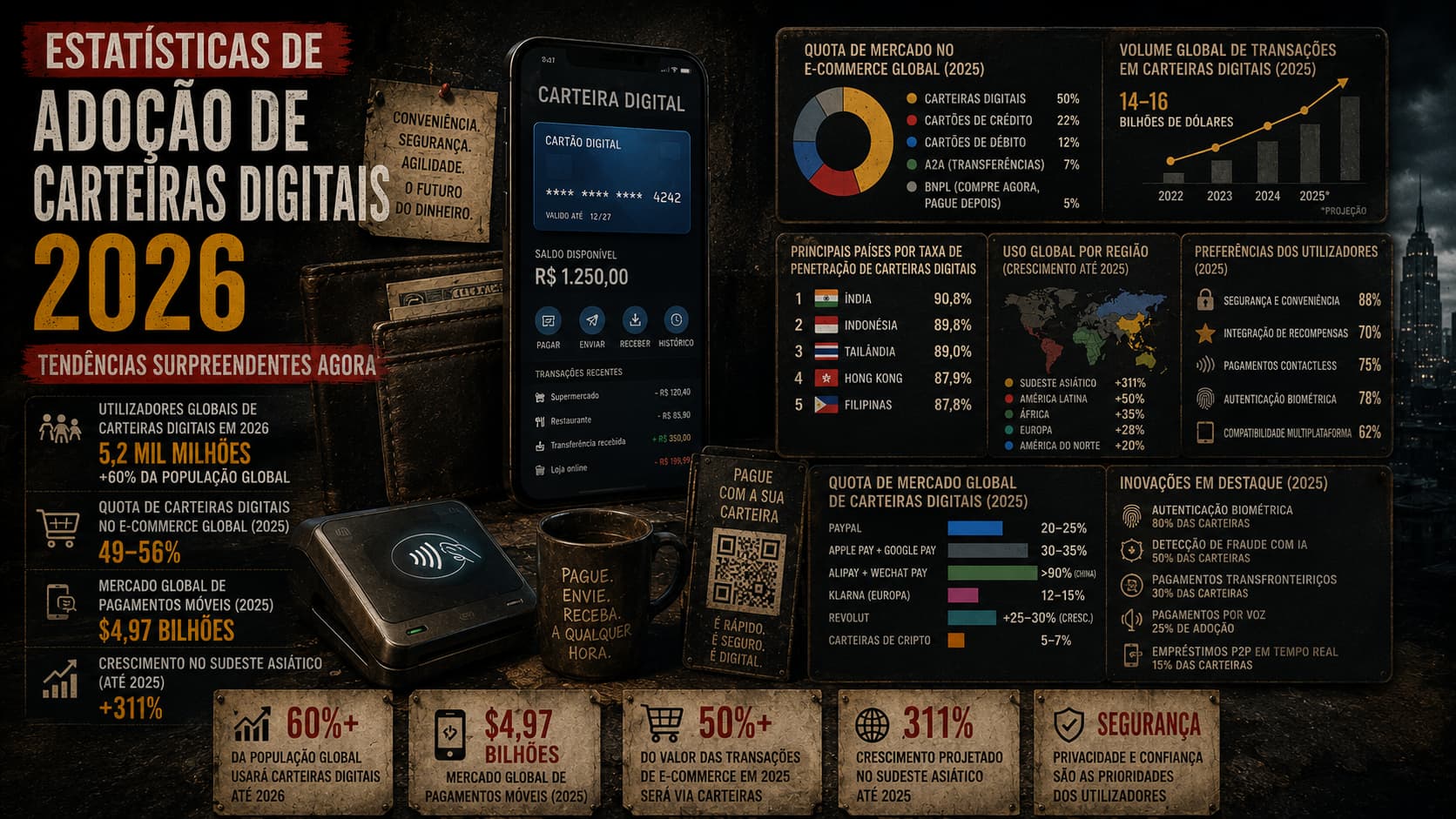 Estatísticas de Adoção de Carteiras Digitais 2026: Tendências Surpreendentes Agora