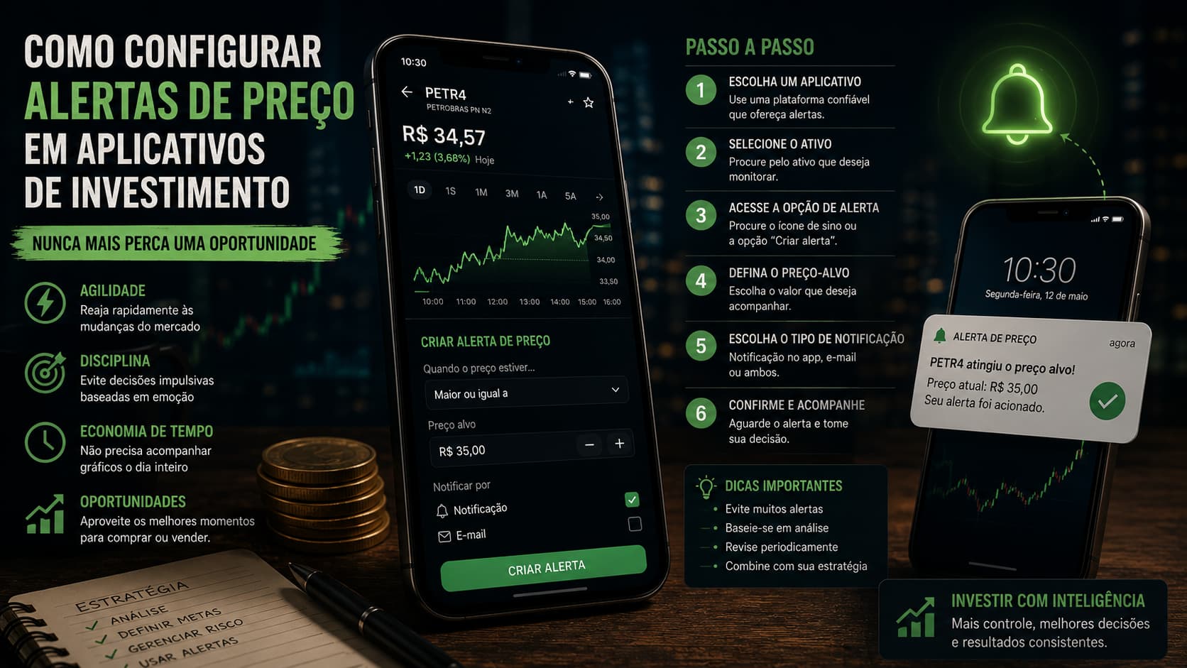 Como Configurar Alertas de Preço em Aplicativos de Investimento