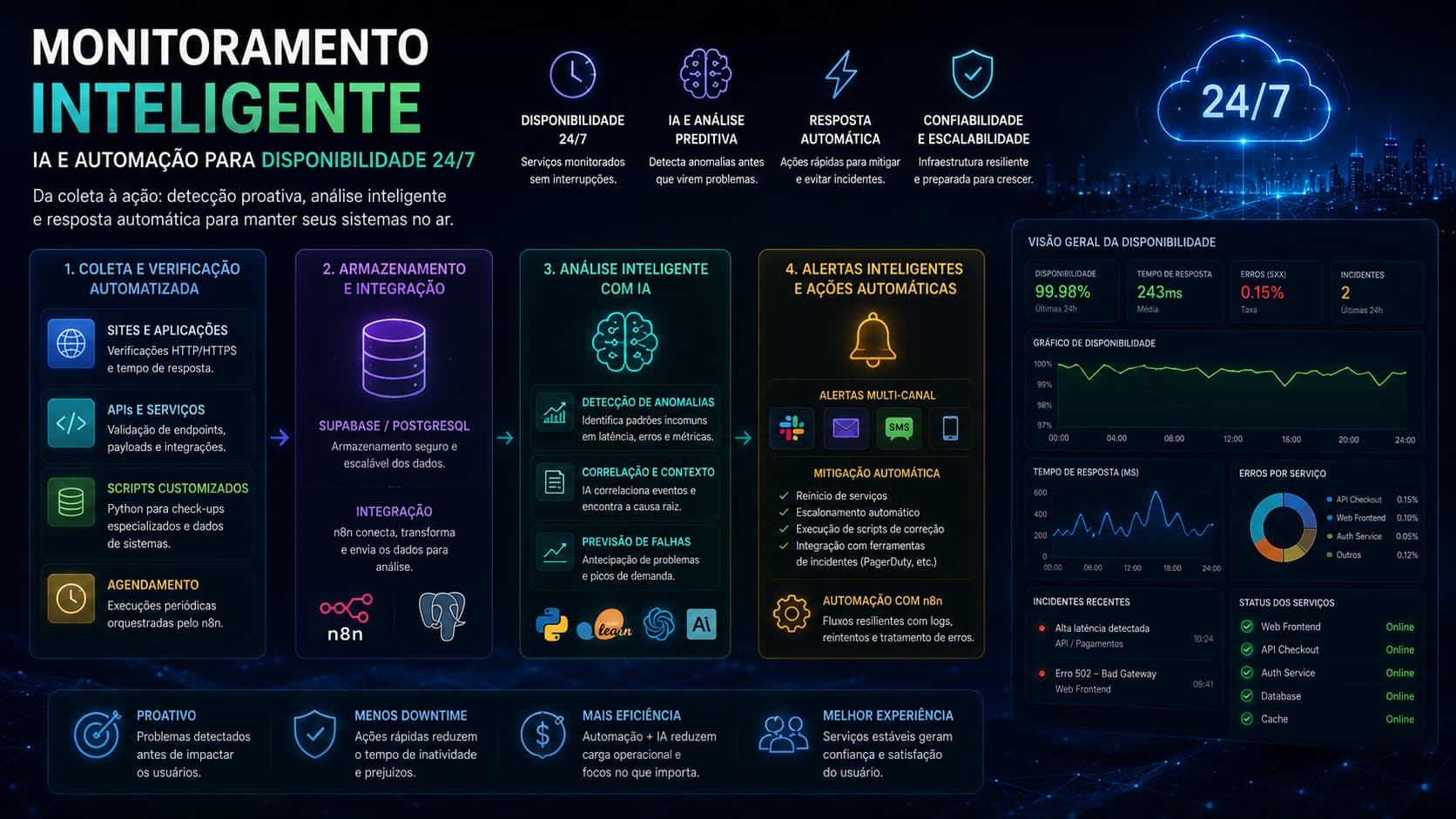 Monitoramento Inteligente: IA e Automação para Disponibilidade 24/7